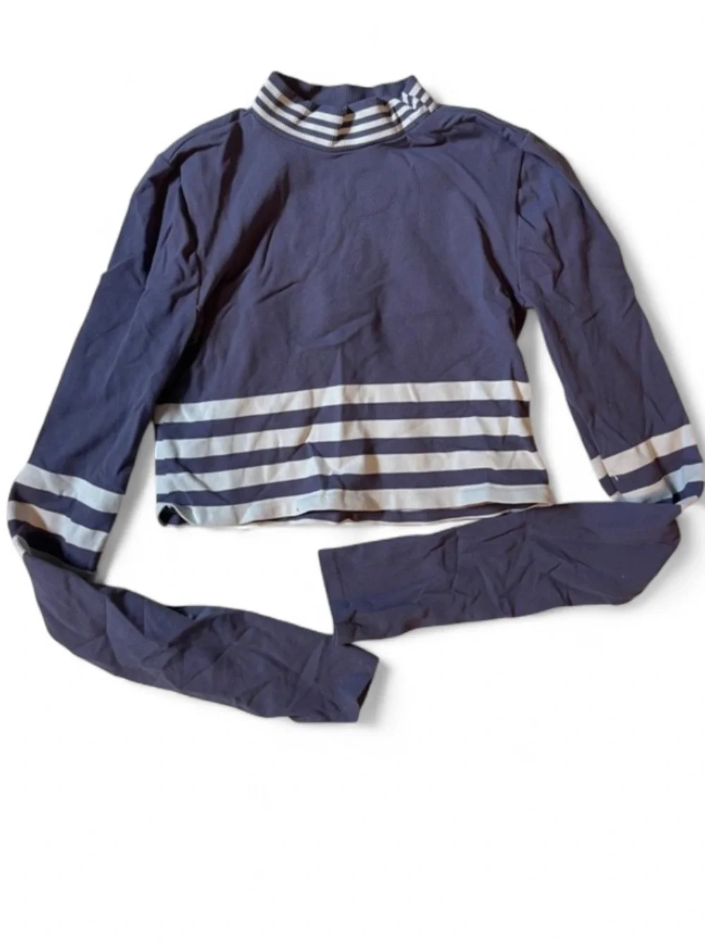 Free People FP Movement Triumph Stripe Turtleneck Top Navy M/L